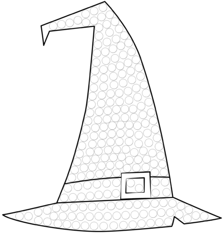 Witch Hat Dot Art Coloring Page